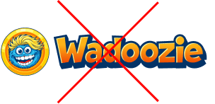 Incorrect example: Wadoozie logo missing the registered trademark symbol, crossed out.