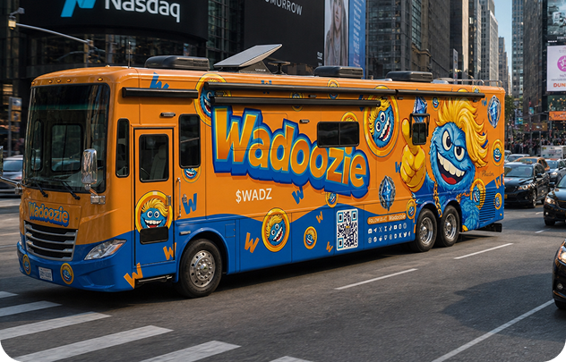 Wadoozie bus rolling on the highway.